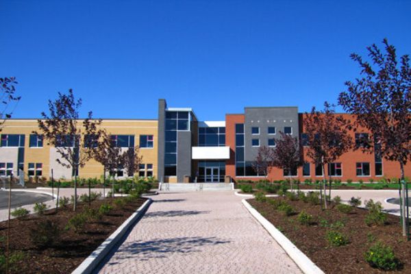 Stittsville Public School, building exterior, main entrance.