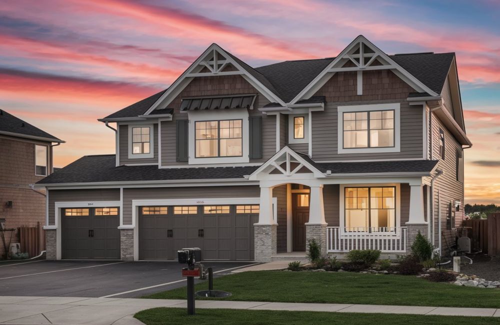 a house with a driveway and a pink sky, Do You Need a Realtor for New Construction in Ottawa