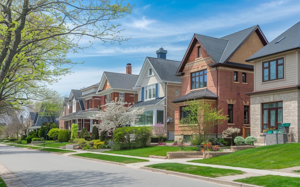 Suburban Ottawa street with detached homes on a sunny day