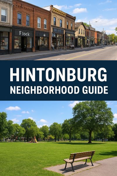Hintonburg Ottawa neighborhood featuring Wellington Street West with cafes, sunny day
