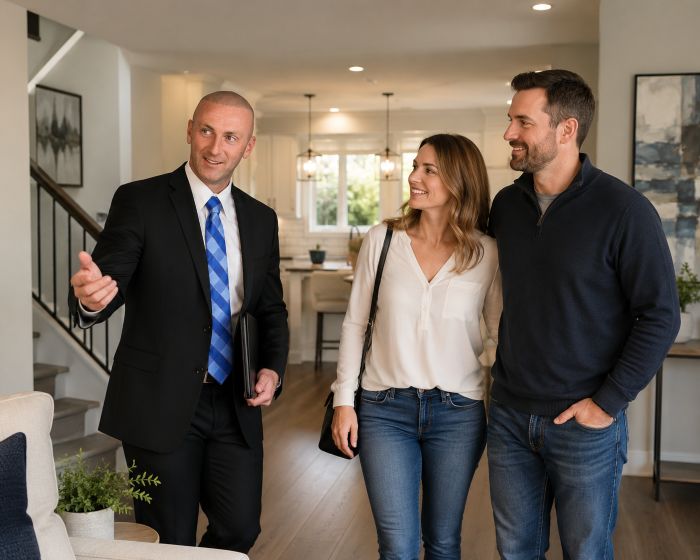 Jason Polonski going over Home Sellers Checklist with his clients