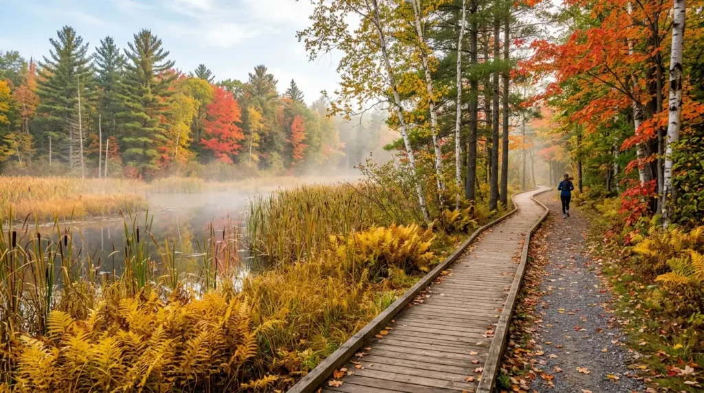 Greenbelt trail near Nepean neighbourhoods in autumn